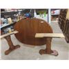 Image 2 : Oak Double Pedestal Table 30'' x 42'' x 64'' , Plus 2