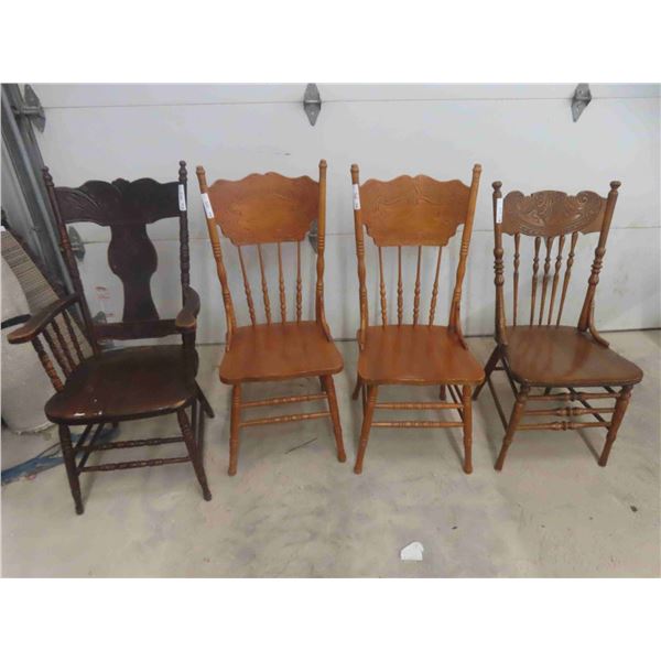 4 Press Back Chairs (1) Captain Triple Press 