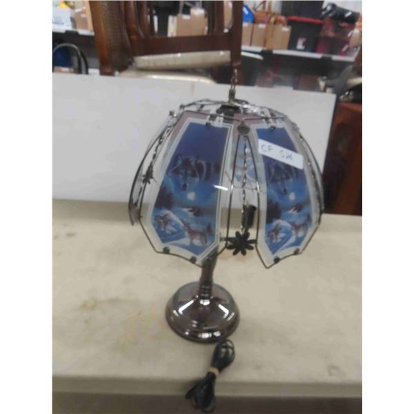 Touch Lamp with Wolf Shade 