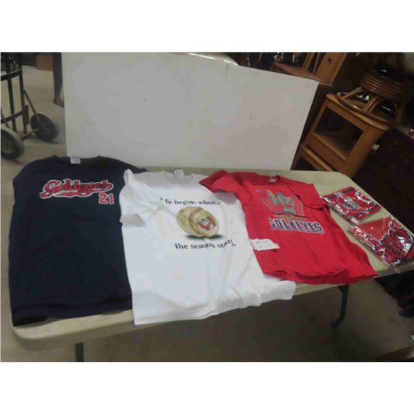 3 Goldeyes T Shirts Unworn, In Factory Seal Goldeyes Scarf,