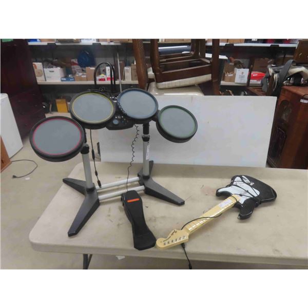 Home Video Game XBOX Guitar & Drum Set