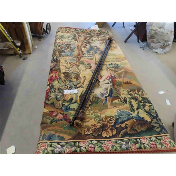 Tapestry Approx. 64'' x 53'' with Curtain Rod