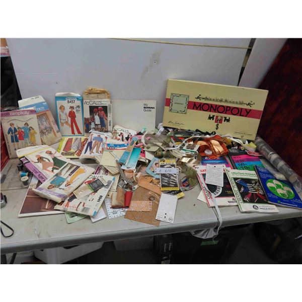 Sewing Notions, Patterns, Thread, Needles, Zippers, 