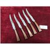 Image 1 : 5 Marvo Live Edge Steak Knives with Bakelite Handles 
