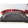 Image 4 : (6) 6'' Gothic Arch Red/Clear Crystal Glasses D'Arque 