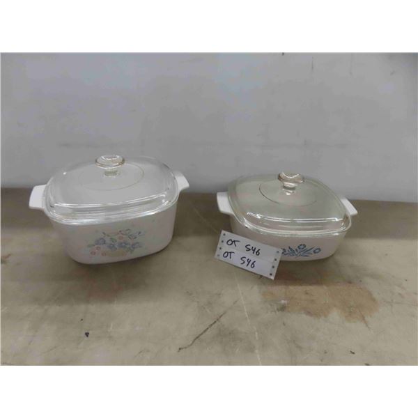 2 Corningware Casseroles with Lids 