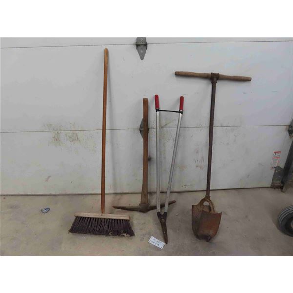 Pick Axe, Push Broom, Posthole Digger & More 