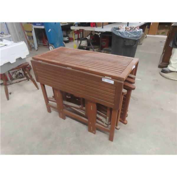 Drop Leaf Table (Nesting) with 4 Folding 