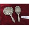 Image 1 : Silver Plated Vanity Mirror + Brush Set (Heavy Weight)