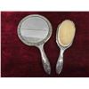 Image 2 : Silver Plated Vanity Mirror + Brush Set (Heavy Weight)