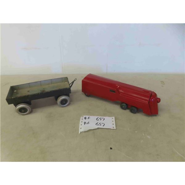 11'' Pressed Metal Diesel Locomotive Tin 4 Wheel