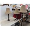 Image 1 : 3 Matching Lamps with Shades, 2 Table 28'' H + 
