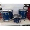 Image 1 : Rare 1960s Raven Blue Pearl 3pce Drum Set : 