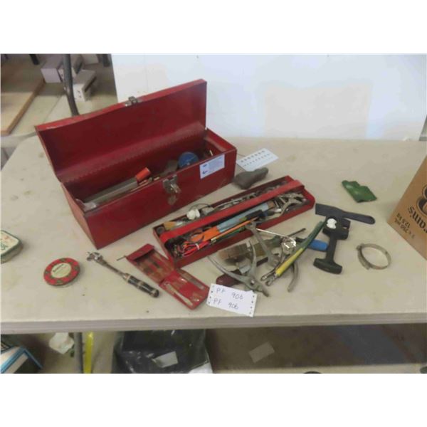 Metal Tool Boxes with Odds Hand Tools and 