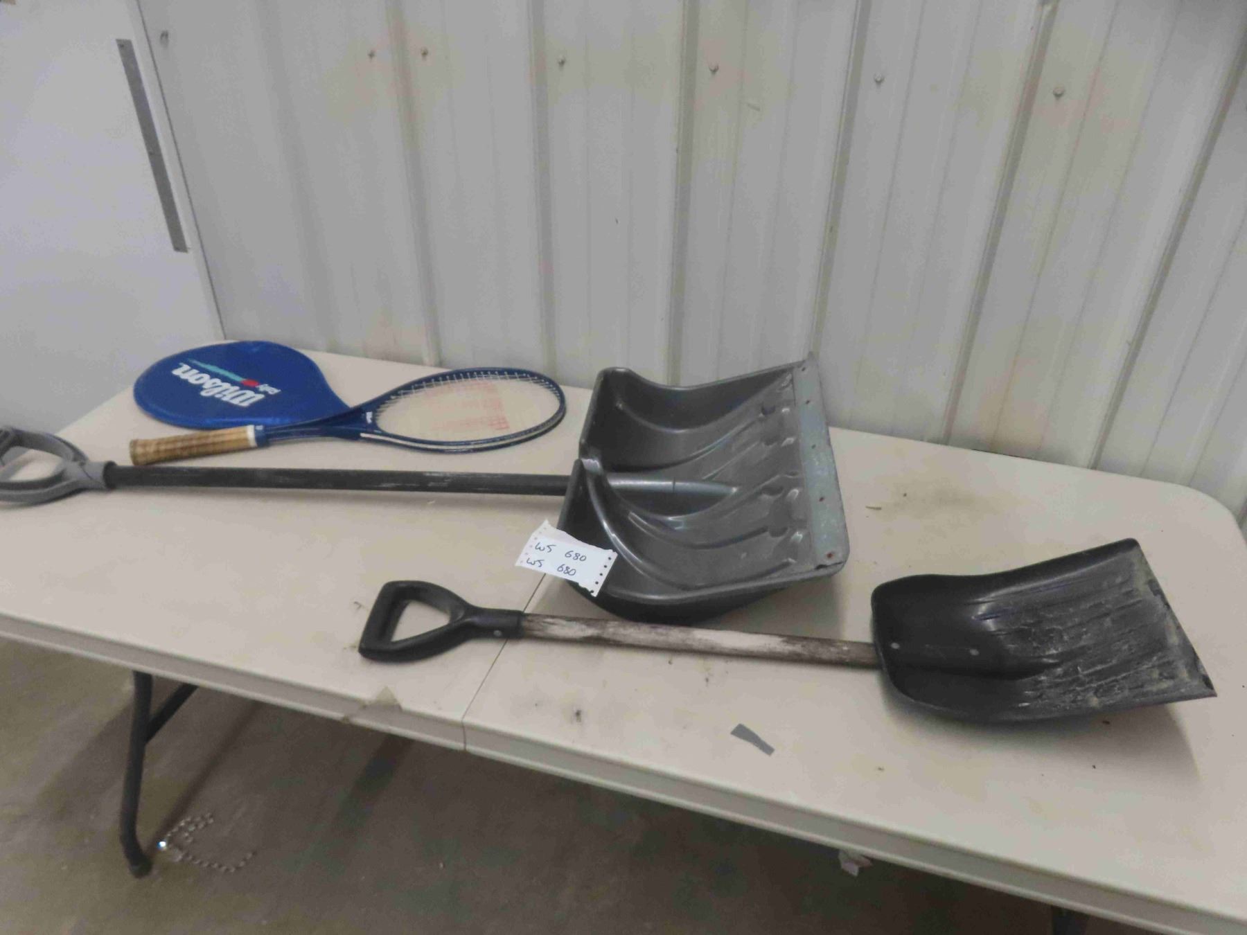 Snow Shows Rackets 2 Snow Shovels , Wilson Rolling Tennis Rackets