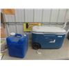 Image 1 : Coleman Rolling 58 Litre Cooler & Water