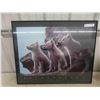 Image 1 : Framed Wolf Pups Picture 24'' x 30'' 