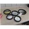 Image 1 : 5 Black Round Mirrors 7'' Diameter , 9'' Diam, 