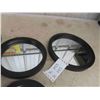 Image 2 : 5 Black Round Mirrors 7'' Diameter , 9'' Diam, 