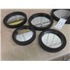 Image 3 : 5 Black Round Mirrors 7'' Diameter , 9'' Diam, 