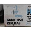 Image 5 : Hand Painted Wooden Hawkins Taxidermy Sign 48'' x 16''