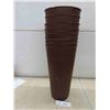Image 1 : 8 Metal Tall Planters 8'' Across x 16'' Tall 