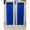 Image 1 : 2 Wood Sash Windows with Blue Textured Glass Approx 