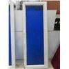 Image 3 : 2 Wood Sash Windows with Blue Textured Glass Approx 