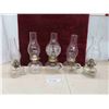 Image 1 : 5 Oil Lamps - Chimney Damaged, Pictured 