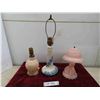 Image 1 : Wedgewood Table Lamp , 2 Bed Side Lamps , 1 Pink