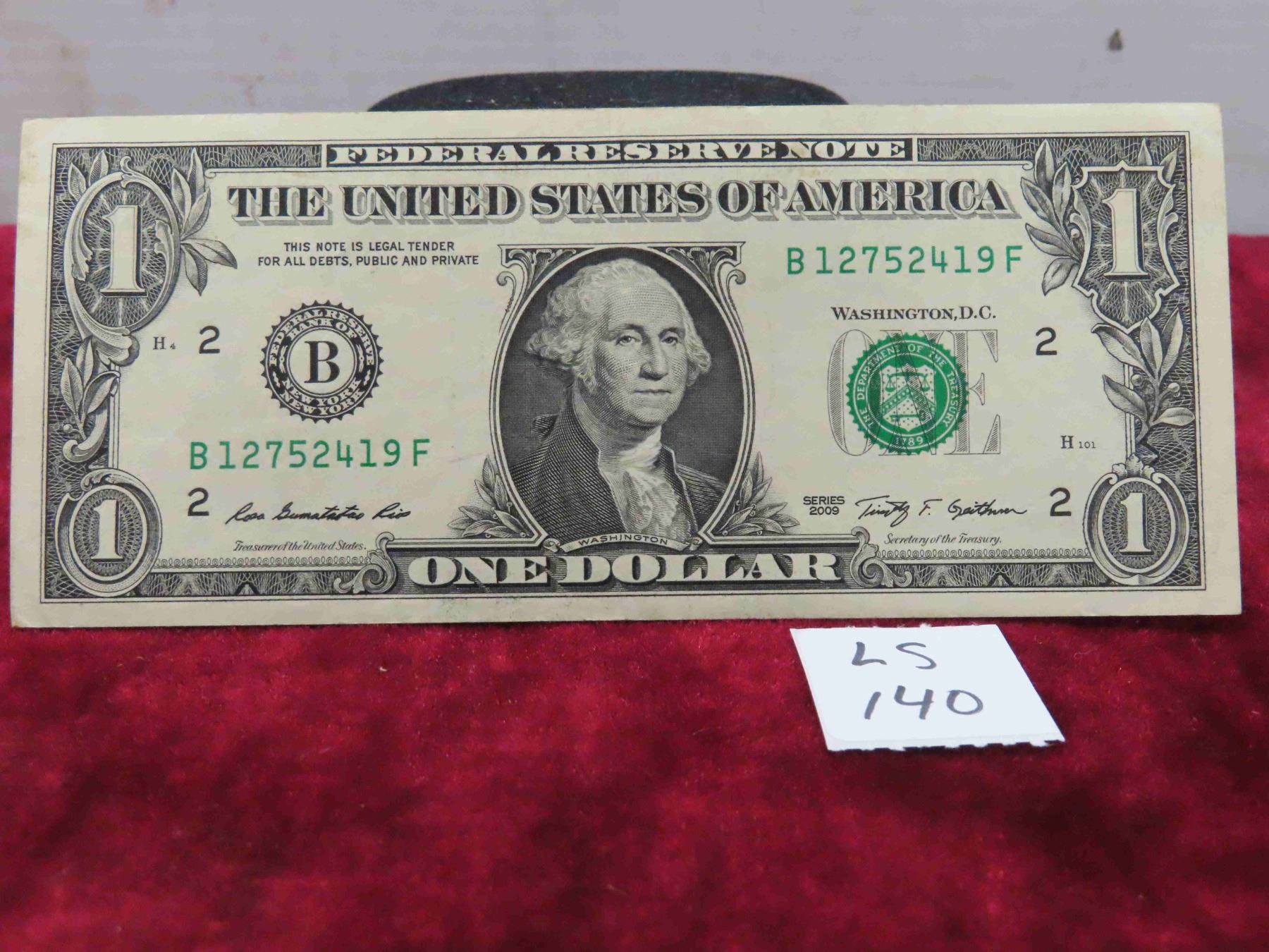 1.com Bank Note USA $1 Bank Note 2009