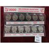 Image 1 : 12 Canadian 2000 Millenium Quarters Commemorating