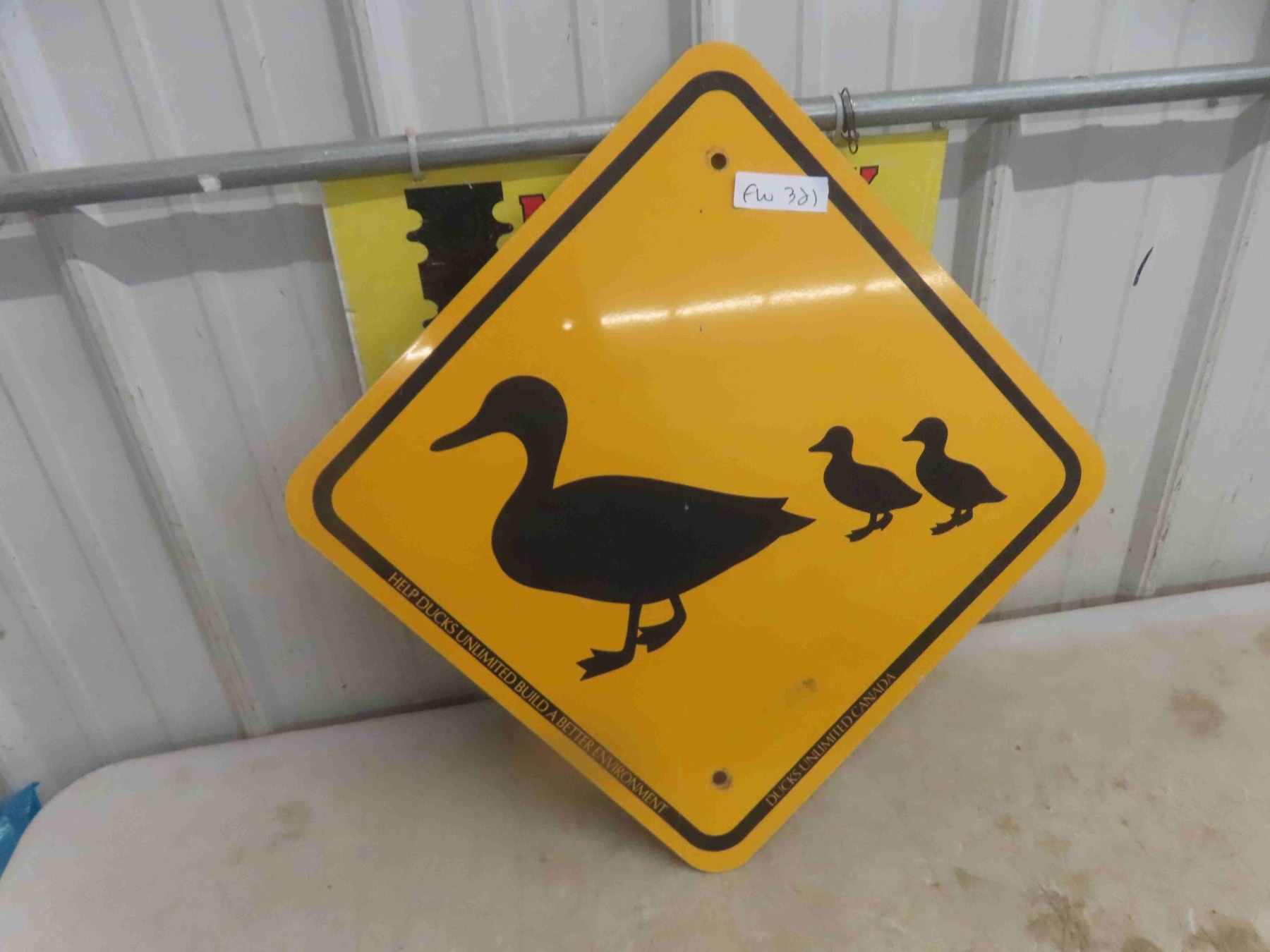 Utility Duck Sign Ducks Unlimited Duck Crossing Metal Sign