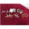 Image 10 : Vintage Cuff Links , Tie Clips , Brass Gold Tee's with