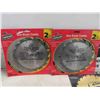 Image 3 : 8 New Saw Blades 7 1/4'' , 8 1/4'' , 3 Washroom Signs 6'' 