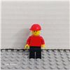 Image 1 : Plain Red Torso with Red Arms, Black Legs, Red Construction Helmet Minifigure