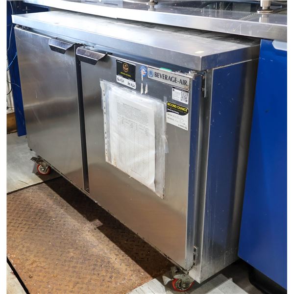 BEVERAGE AIR S/S 2-DOOR UNDERCOUNTER COOLER