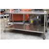 Image 1 : 6FT STAINLESS STEEL WORKTABLE ON CASTERS