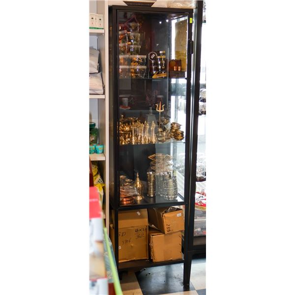 UPRIGHT DISPLAY CABINET W/ CONTENTS,