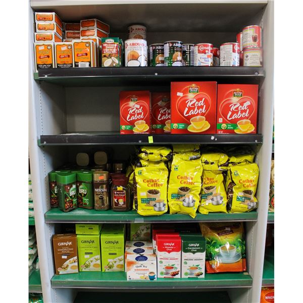 LARGE LOT OF ASSORTED TEAS, COFFEE, & MORE