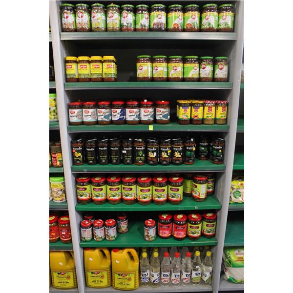 LARGE LOT OF ASSORTED PICKLESD ITEMS, MUSTARD OIL