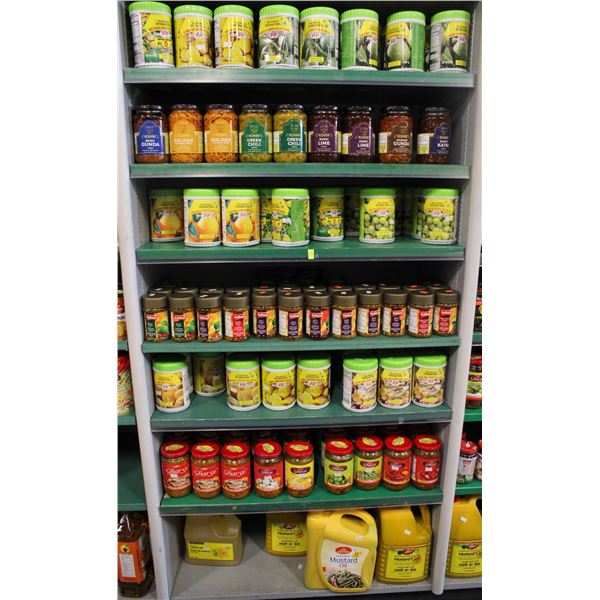 LARGE LOT OF ASSORTED PICKLESD ITEMS, MUSTARD OIL