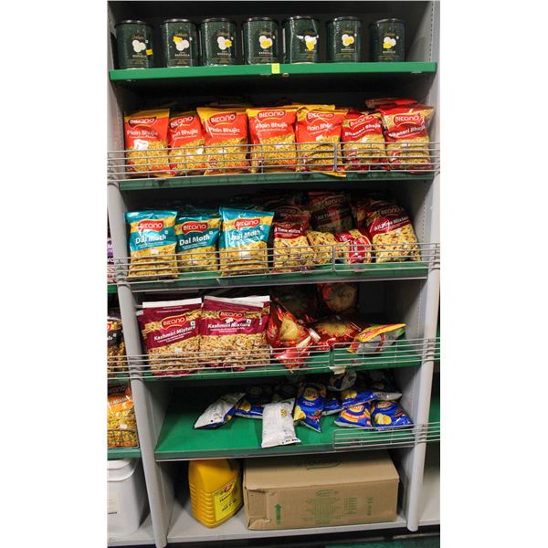 LARGE LOT OF SYRUP, NOODLES & CHIPS