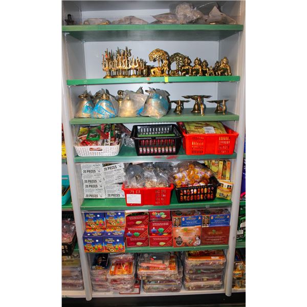 LARGE LOT OF ASSORTED BRASS FIGURES, RITUAL HOOKAH