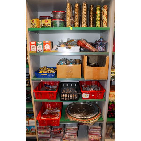 LARGE LOT OF POWDERS, COCONUT WHOLES, TRAYS