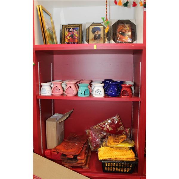 LARGE LOT OF RELIGIUOS PICTURES & INSCENSE BURNERS