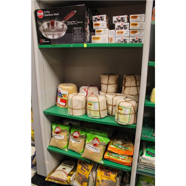 LARGE LOT OF SMALL TADKA PANS, FRYING PANS, CANE