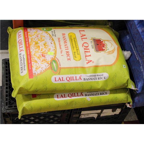 2 40LB BAGS OF LAL QQILLA BASMATI RICE