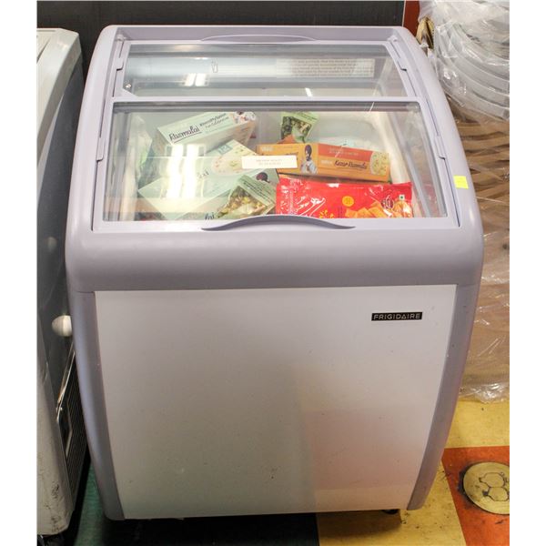 FRIGIDAIRE GLASS TOP FREEZER W/ CONTENTS