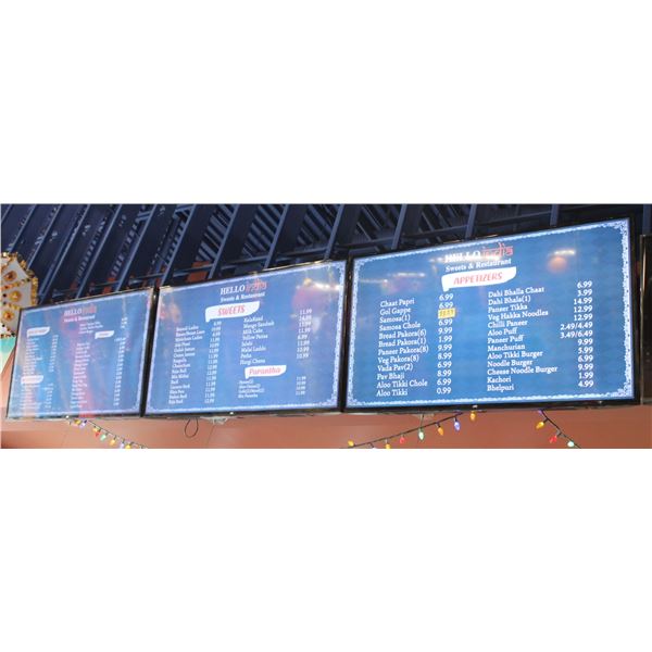 LOT OF 3 JVC WALL MOUNTED LCD TVS APPROX 47"